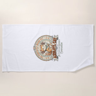 Axolotl Cat Axolotl Cute Weird Pet Cat Vintage Vec Beach Towel