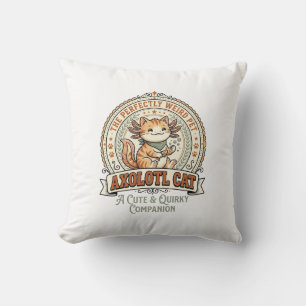 Axolotl Cat Axolotl Cute Weird Pet Cat Vintage Vec Cushion