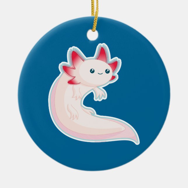 Axolotl Ceramic Tree Decoration (Front)