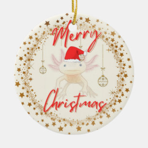 Axolotl christmas ceramic tree decoration