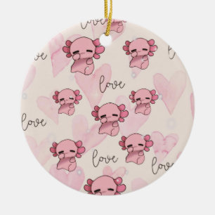 Axolotl christmas ceramic tree decoration