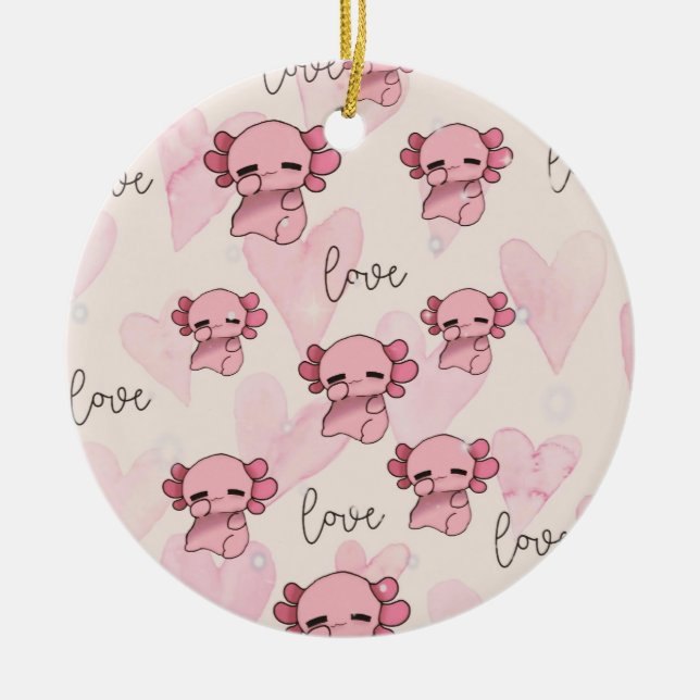 Axolotl christmas ceramic tree decoration (Front)