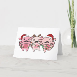Axolotl Christmas Christmas Animals Sweet Axolotls Holiday Card