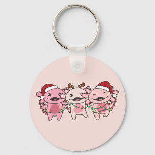 Axolotl Christmas Christmas Animals Sweet Axolotls Key Ring