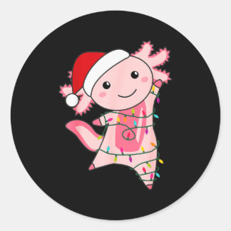 Axolotl Christmas Fairy Light Christmas Axolotl  Classic Round Sticker