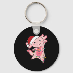 Axolotl Christmas Fairy Light Christmas Axolotl Key Ring