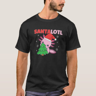 Axolotl Christmas Funny Santalotl Santa Pajama Sal T-Shirt