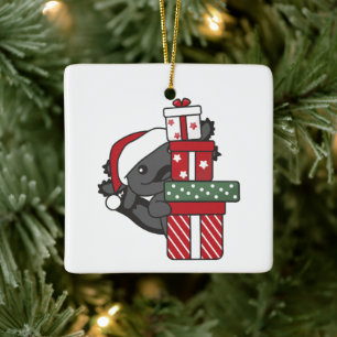 Axolotl Christmas Gift Winter Animals Axolotl Ceramic Ornament