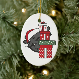 Axolotl Christmas Gift Winter Animals Axolotl Ceramic Tree Decoration