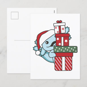 Axolotl Christmas Gift Winter Animals Axolotl Holi Holiday Postcard