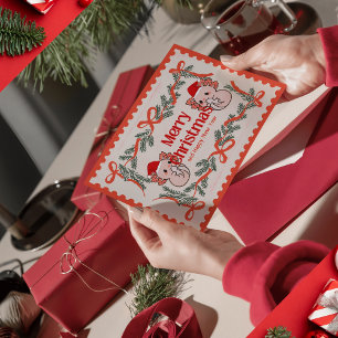 Axolotl christmas holiday postcard