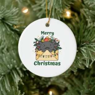 Axolotl Christmas Letter Winter Animals Axolotls Ceramic Tree Decoration