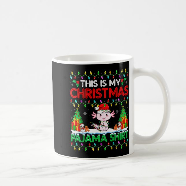 Axolotl Christmas Santa Hat Pajama Shirt Axolotl L Coffee Mug (Right)