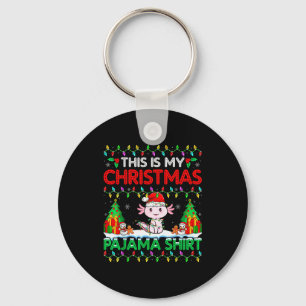 Axolotl Christmas Santa Hat Pajama Shirt Axolotl L Key Ring