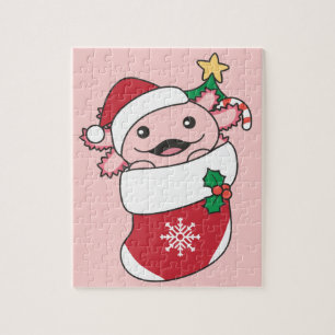 Axolotl Christmas Snow Winter Animals Axolotls Jig Jigsaw Puzzle