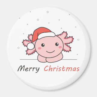 Axolotl Christmas Snow Winter Animals Axolotls Magnet