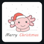 Axolotl Christmas Snow Winter Animals Axolotls Square Sticker<br><div class="desc">The axolotl at Christmas with a Santa hat. Funny animals with gifts and snow for the holidays. A sweet Christmas greeting. Axolotls are cute animals and perfect for Christmas.</div>