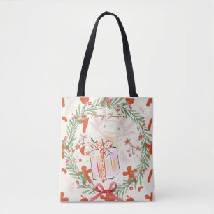 Axolotl christmas tote bag