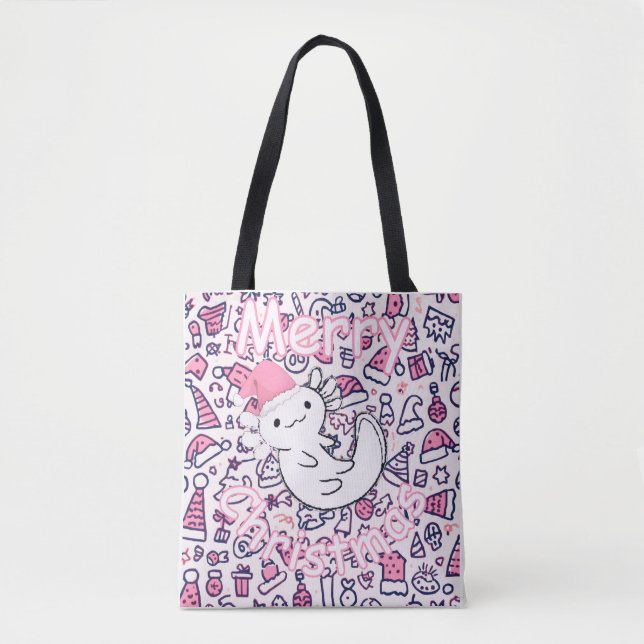 Axolotl christmas tote bag (Front)