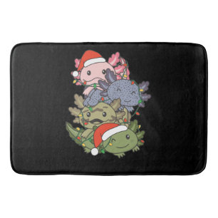 Axolotl Christmas Tree Christmas Animals Axolotls Bath Mat
