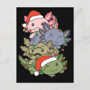 Axolotl Christmas Tree Christmas Animals Axolotls Holiday Postcard