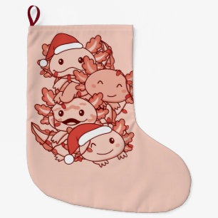 Axolotl Christmas Tree Christmas Animals Axolotls  Large Christmas Stocking