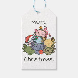 Axolotl Christmas Tree Funny Animal Christmas Gift Tags