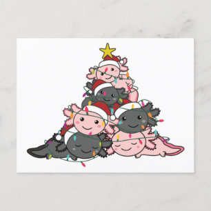 Axolotl Christmas Tree Funny Animal Christmas Post Postcard