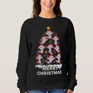 Axolotl Christmas Tree Lights Cute Axolotl Lover F Sweatshirt