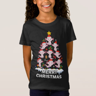 Axolotl Christmas Tree Lights Cute Axolotl Lover F T-Shirt
