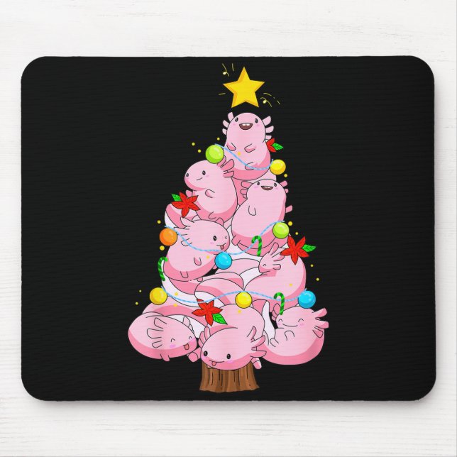 Axolotl Christmas Tree Ornament Fish Axolotl Anima Mouse Mat (Front)