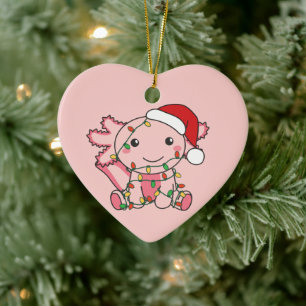 Axolotl Christmas Winter Animals Axolotls Ceramic  Tree Decoration