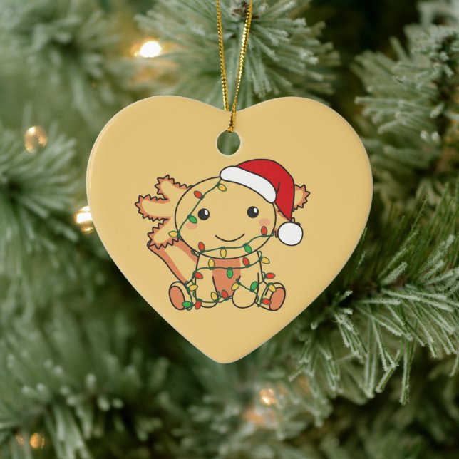 Axolotl Christmas Winter Animals Axolotls Ceramic  Tree Decoration (Tree)