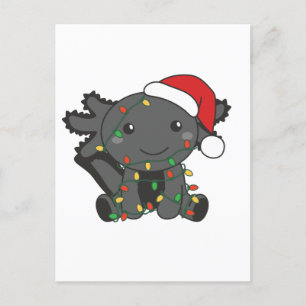 Axolotl Christmas Winter Animals Axolotls Holiday Postcard