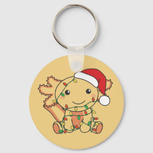 Axolotl Christmas Winter Animals Axolotls Keychain
