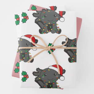 Axolotl Christmas Winter Animals Holiday Axolotls Wrapping Paper Sheet