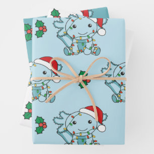 Axolotl Christmas Winter Animals Holiday Axolotls Wrapping Paper Sheet