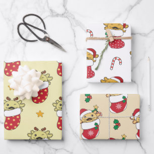 Axolotl Christmas Winter Animals Holiday Axolotls Wrapping Paper Sheet