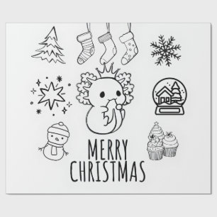 Axolotl christmas wrapping paper