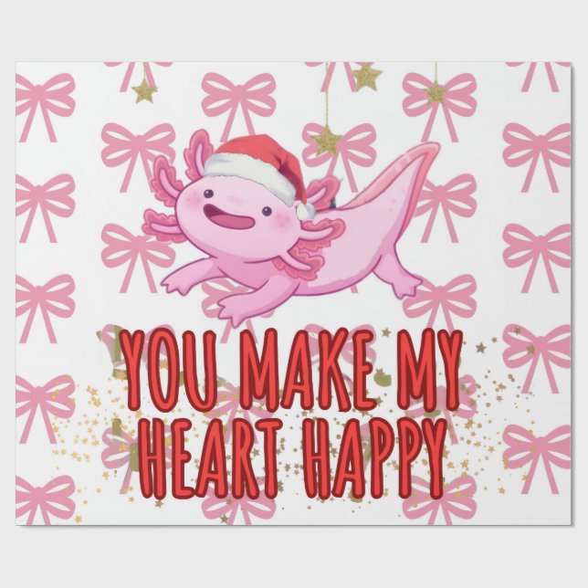 Axolotl christmas wrapping paper (Flat)