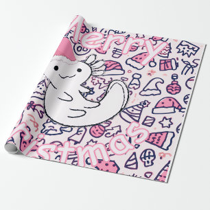 Axolotl christmas wrapping paper