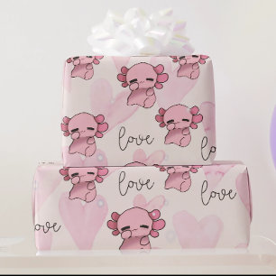 Axolotl christmas wrapping paper
