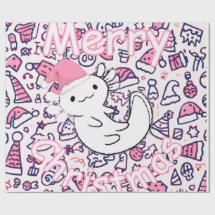 Axolotl christmas wrapping paper