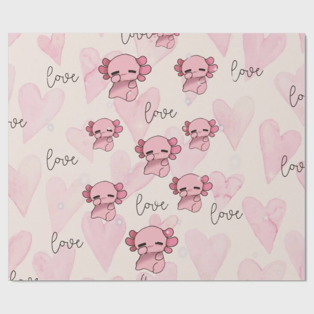 Axolotl christmas  wrapping paper (Flat)