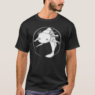 Axolotl Circle T shirt (leucistic) Dark ColorsONLY