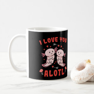 Axolotl Couple I Love You Alotl Kawaii Coffee Mug