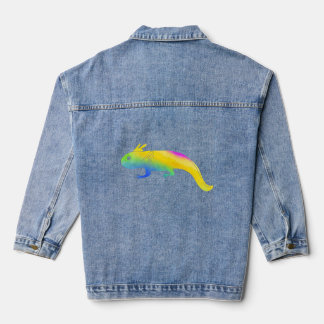 Axolotl Cute Amphibian Animal Colourful  6  Denim Jacket