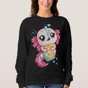 Axolotl Dice For Dragons D20 Rpg Gamer Girls Women Sweatshirt
