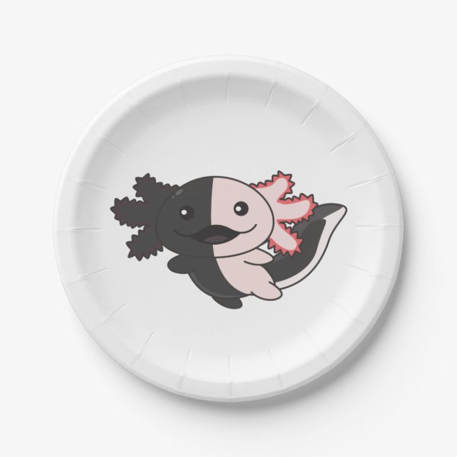 Axolotl Different Types Of Axolotls Cute Animals B Paper Plate (Front)