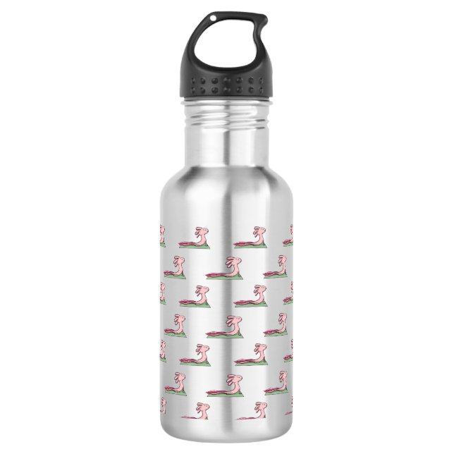 Axolotl Doing Yoga Stainless Steel Water Bottle (Front)